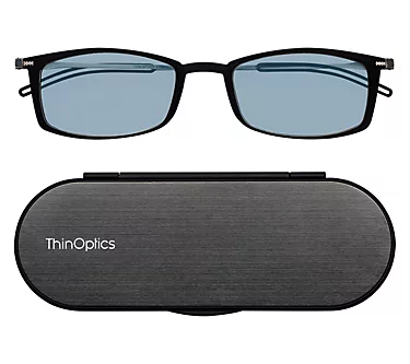 ThinOptics Blue Light Brooklyn Rectangle Readers with Case