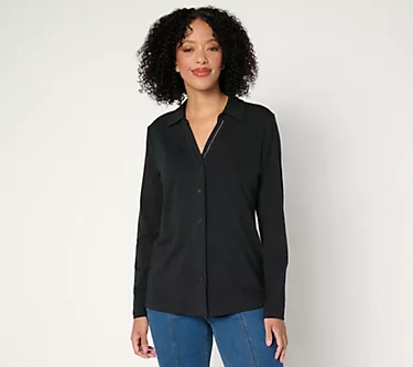Denim & Co. Adaptive Essentials So Soft Jersey Crew Neck Top