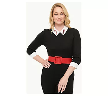 Unique Vintage Sabrina Novelty Collared Sweater