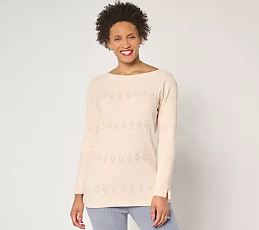 Barefoot Dreams CozyChic Ultra Lite Diamond Pointelle Tunic