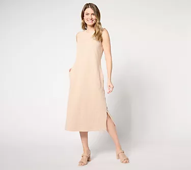 Denim & Co. Regular Texture Knit Midi Tank Dress w/ Keyhole Back 1 199316-denim-co-regular-texture-knit-midi-tank-dress-w-keyhole-back-1.webp