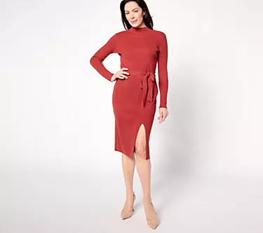 BEAUTIFUL by Lawrence Zarian Regular Mock Neck Sweater Dress