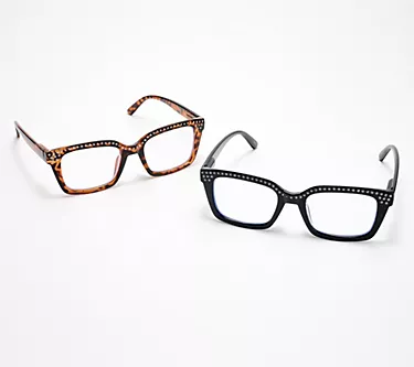 Diamonique x Kathy Levine Set of 2 Readers 0-2.5, Black