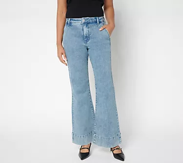 Me by Jennie Garth Petite Indigo Full Length Flare Jeans