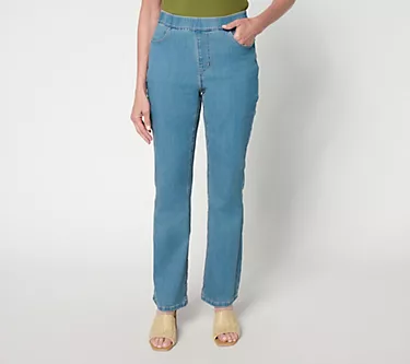 Susan Graver Regular Stretch Denim Boot Cut Full Length Jean