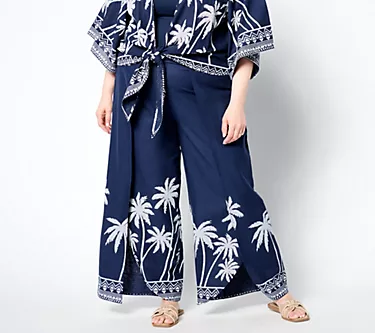 Bellisima by Kim Gravel Petite Boutique Palm Wrap Ankle Pant