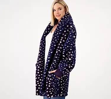 BumbleBella by Jill Martin Petite Sherpa Shawl Collar Button Lounger