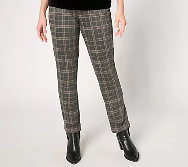 Susan Graver Petite Double Knit Straight Leg Pull On Pants