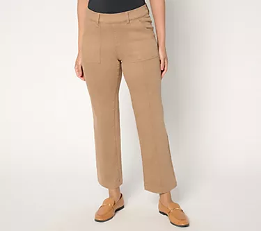 Isaac Mizrahi Live! Tall Colored Denim Straight-Leg Utility Jeans