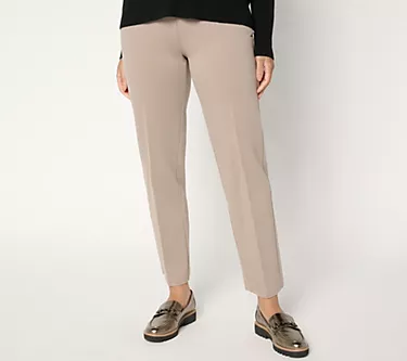 Isaac Mizrahi Live! Petite Sublime Stretch Ponte Straight Ankle Pants