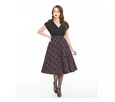 Unique Vintage 1950s High Waist Vivien Swing Skirt