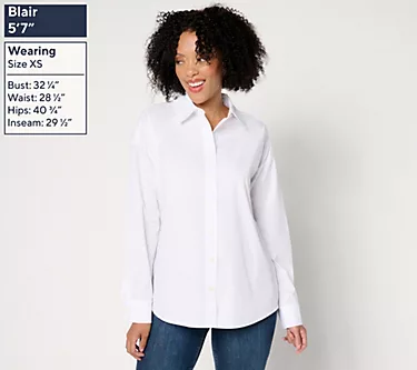 Attitudes by Renee Button Front Shirt with Sequins