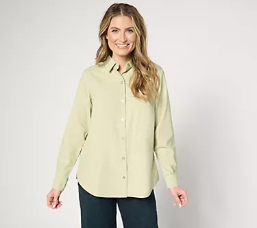 Joan Rivers Melange 100% Cotton Corduroy Button Front Shirt 1 210688-joan-rivers-melange-100-cotton-corduroy-button-front-shirt-1.webp