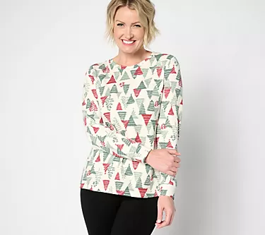 Denim & Co. Printed Waffle Knit Round Neck Long Sleeve Top 1 211110-denim-co-printed-waffle-knit-round-neck-long-sleeve-top-1.webp