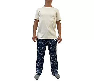 LATTELOVE Men's Tee & Drawstring Pant Pajama Set