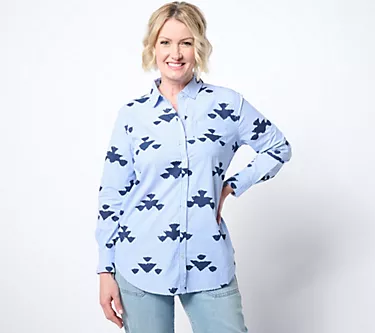 NIC+ZOE Stamped Stripe Woven Shirt