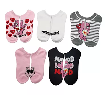 Ladies' Character Set of 5 Be My Valentine No-Show Socks