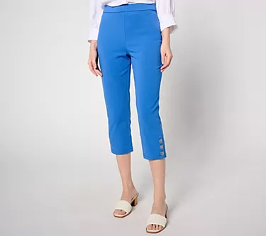 Susan Graver Weekend Petite Premium Stretch Slim Leg Capri Pant
