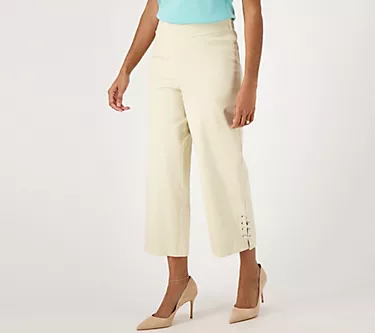 Isaac Mizrahi Live! Regular 24/7 Stretch Wide Leg Crop Pant
