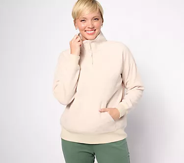 Anybody Lounge Polar Fleece Pop Over Henley Top