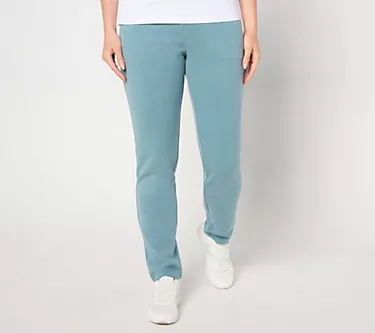 Denim & Co. Tall Active Slim Straight Fleece Pant