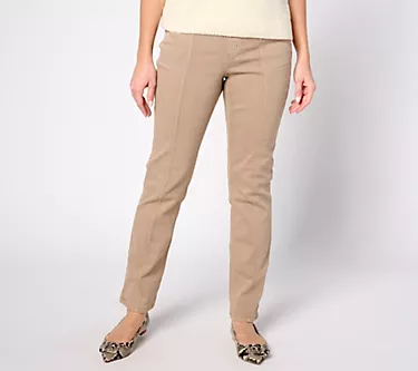 Denim & Co. Tall Color Cozy Touch Straight Leg Jean w/ Seaming