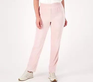 Isaac Mizrahi Live! Soho Tall Ribbed Velour Straight Leg Pant