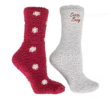 MinxNY S/2 Non Skid Shea Butter Infused Fuzzy Socks