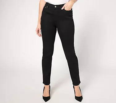Denim & Co. Signature Tall Black Perfect Flex Pull-On Jean