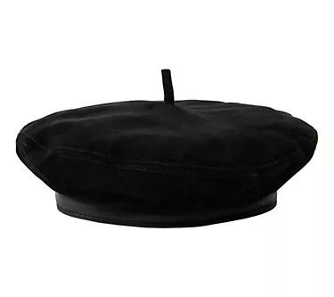 Trina by Trina Turk Slouchy Suede and Leather Beret