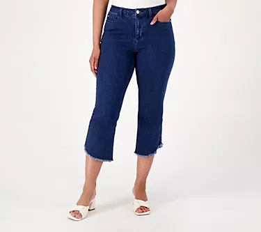 Studio Park x Jane Treacy Petite Denim Kick Flare Cropped Jean