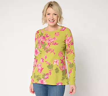 Belle by Kim Gravel Baby Waffle English Garden Long Slv Top