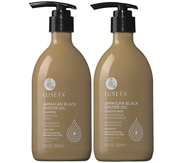 Luseta Black Castor Oil Shampoo & Conditioner,16.9 oz