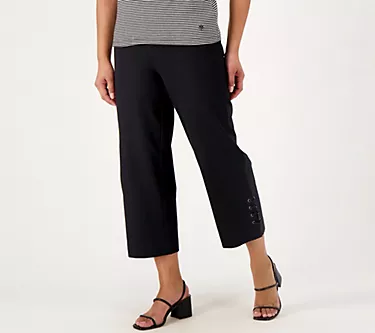 Isaac Mizrahi Live! Petite 24/7 Stretch Wide Leg Crop Pant
