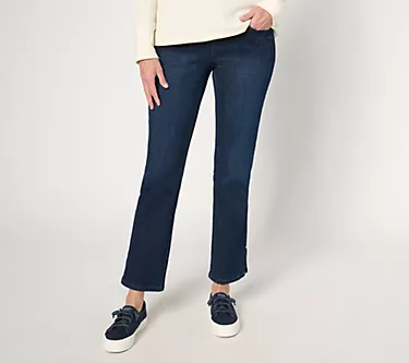 Belle by Kim Gravel Petite Primabelle Denim Ankle Slit Jean