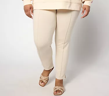 Belle by Kim Gravel Regular Ponte Center Seam Ankle Pants
