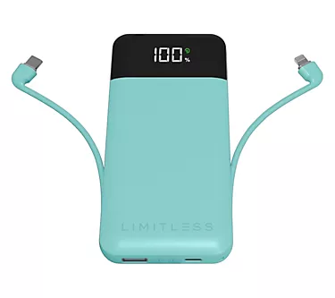 Limitless 10,000mAh Power Bank with Built in Cables