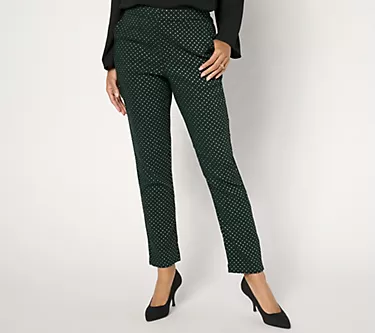 Joan Rivers Regular Jacquard Metallic Ankle Pant