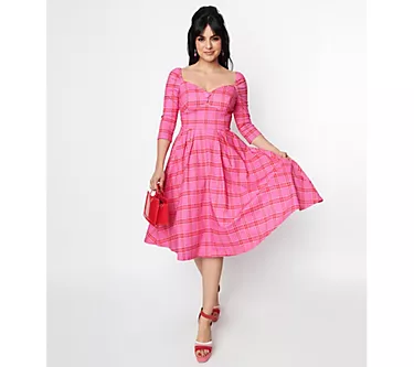 Unique Vintage Plaid Pleated Skirt Lamar Swing Dress 1 225641-unique-vintage-plaid-pleated-skirt-lamar-swing-dress-1.webp