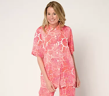 Brandis Dress Out Loud Printed Short Sleeve Camp Shirt
