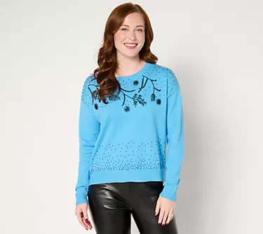 by Stacy London Floral Embellished Sweater