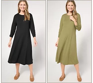 Denim & Co. Adaptive Heavenly Jersey Dress 2-Pack