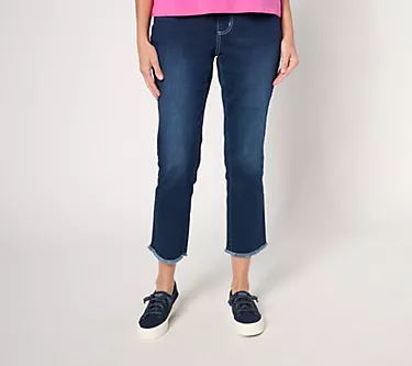 Belle by Kim Gravel Petite TripleLuxe Denim Sailor Crop Pants