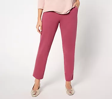 LOGO Life by Lori Goldstein Regular Straight-Leg Pull-On Pants