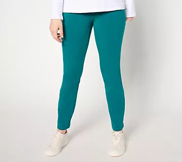 Denim & Co. Active Tall Duo Stretch Slim Straight Pant