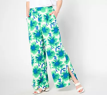Studio Park x Leah Williams Reg Bold Floral Soft Woven Pant
