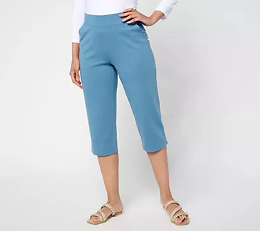 Denim & Co. Petite EasyWear French Terry Capri