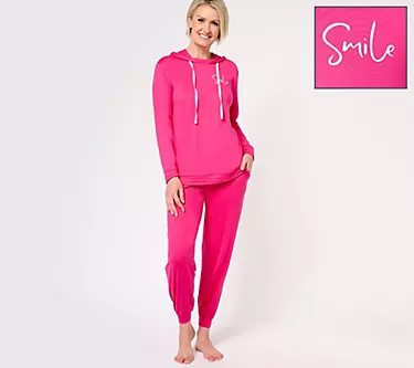 AnyBody Petite Lush Jersey Jogger & Hoodie Lounge Set
