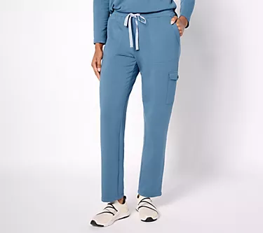 Susan Graver Weekend Regular Brushed Back Knit Straight Leg Cargo Pants