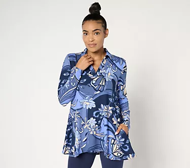 Attitudes by Renee Petite Yummy Jersey Top w/ Pockets